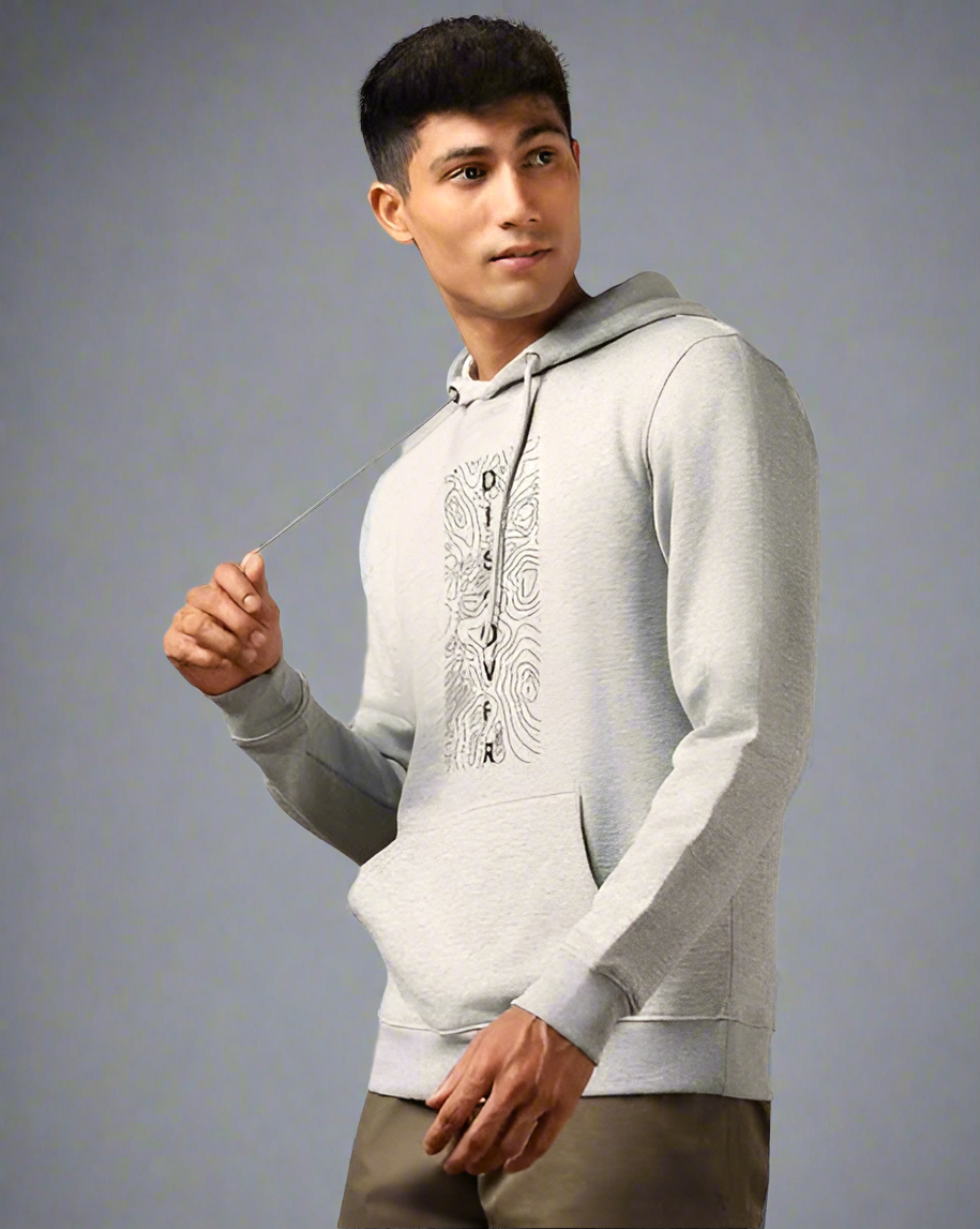 Grey Oversized Winter Hoodie for Men & Women | Premium Fleece Sweatshirt with Kangaroo Pocket