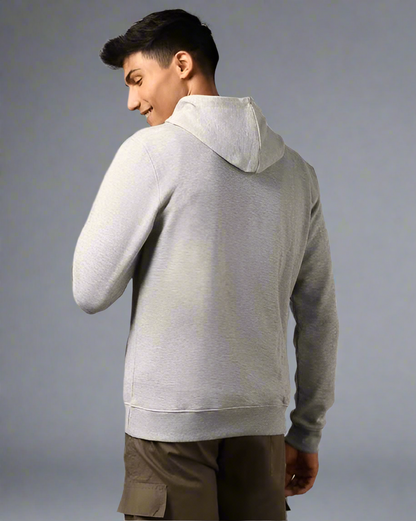 Grey Oversized Winter Hoodie for Men & Women | Premium Fleece Sweatshirt with Kangaroo Pocket
