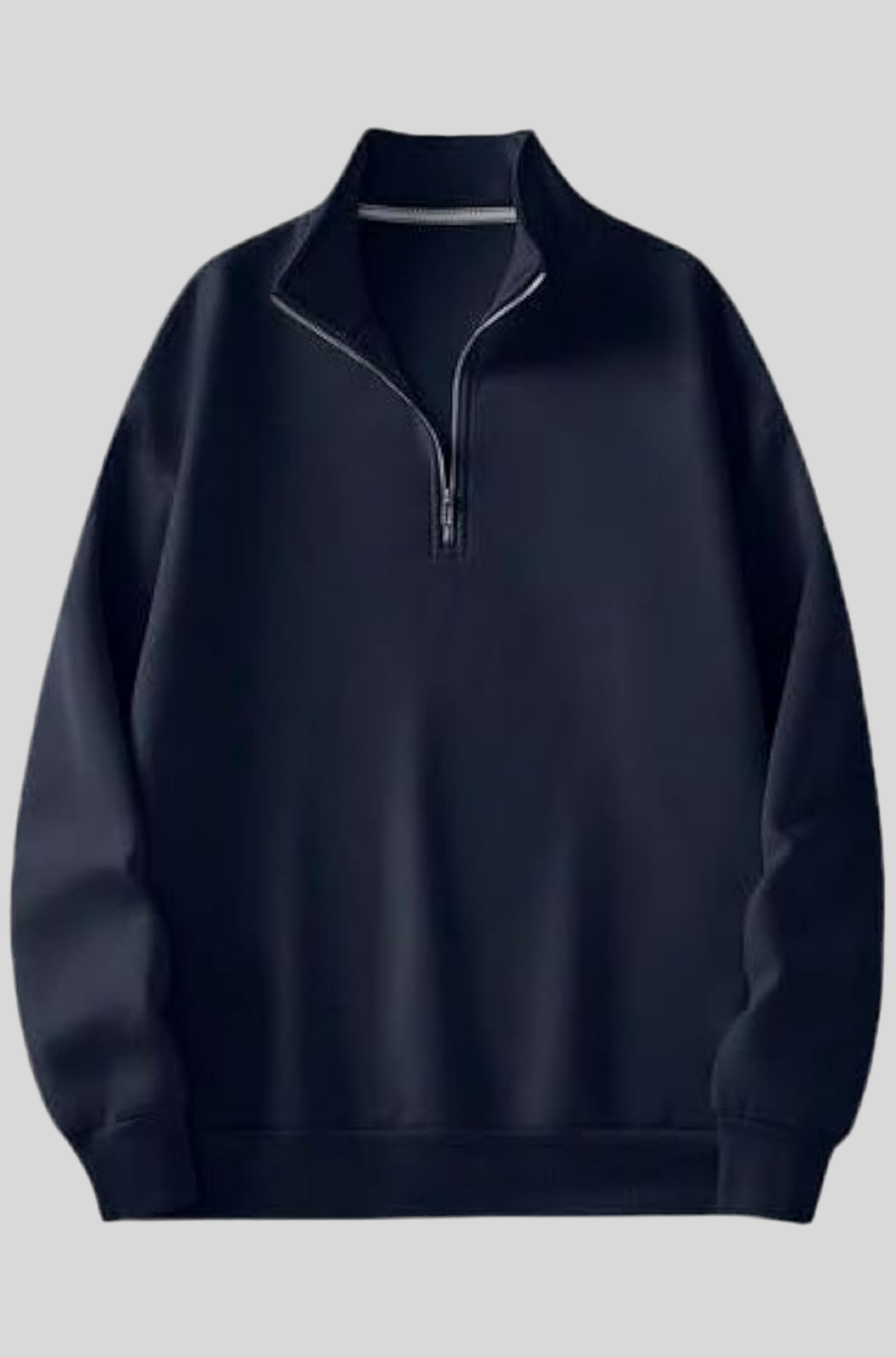 Men’s Navy Blue Half Zipper Sweatshirt – Stylish Quarter Zip Pullover for Casual & Smart Wear