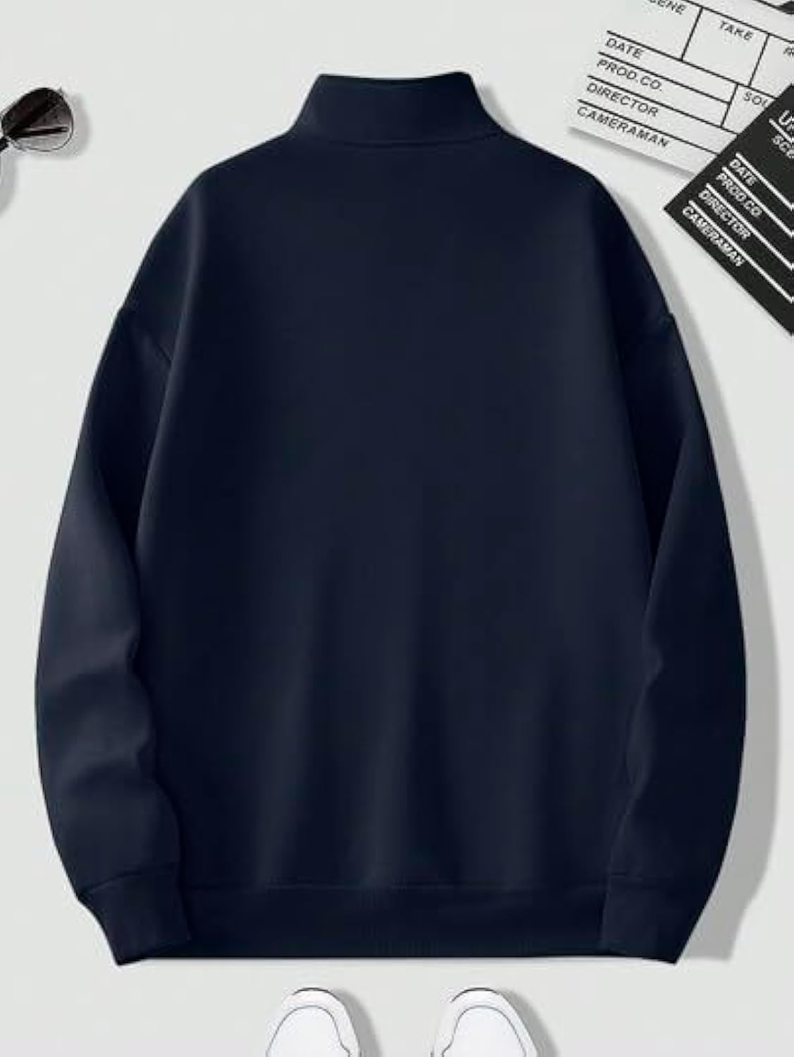 Men’s Navy Blue Half Zipper Sweatshirt – Stylish Quarter Zip Pullover for Casual & Smart Wear