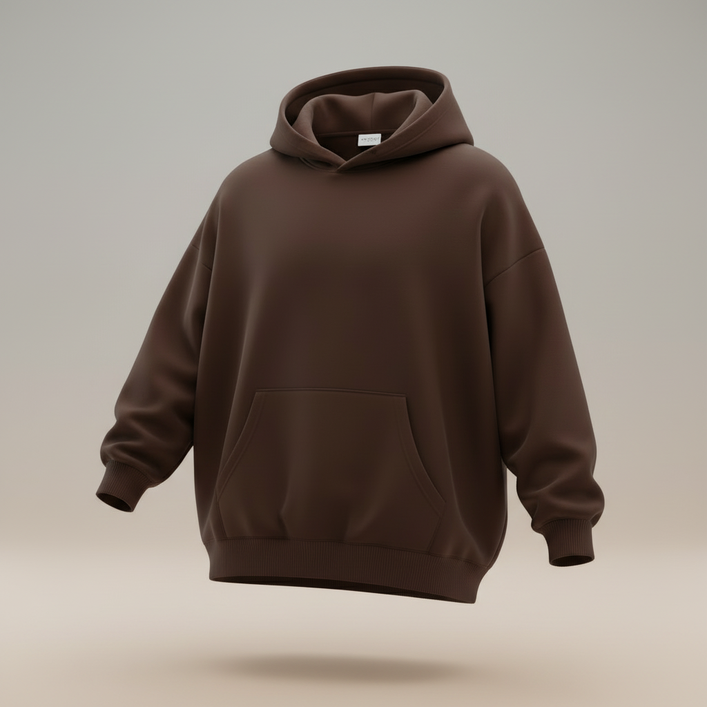 Premium Oversized Cocoa Brown Hoodie for Men & Women | Ultra-Soft Fabric, Relaxed Fit, Minimalist Streetwear Essential”