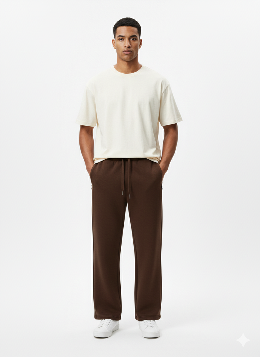 Signature Heavyweight Coffee Brown Sweatpants | Premium Gauge Fabric