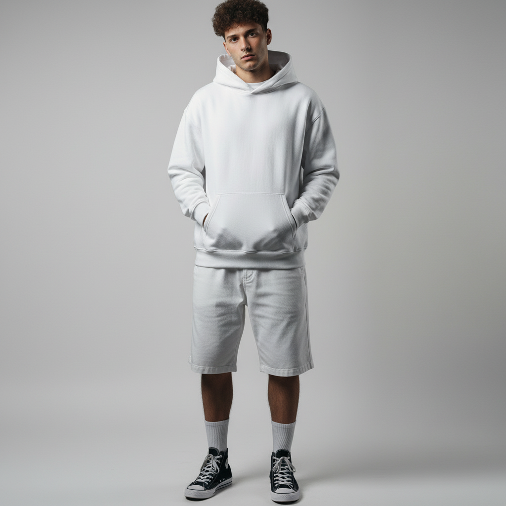 The Essential White Aesthetic Hoodie | Ultra-Heavy 350 GSM Cotton Fleece