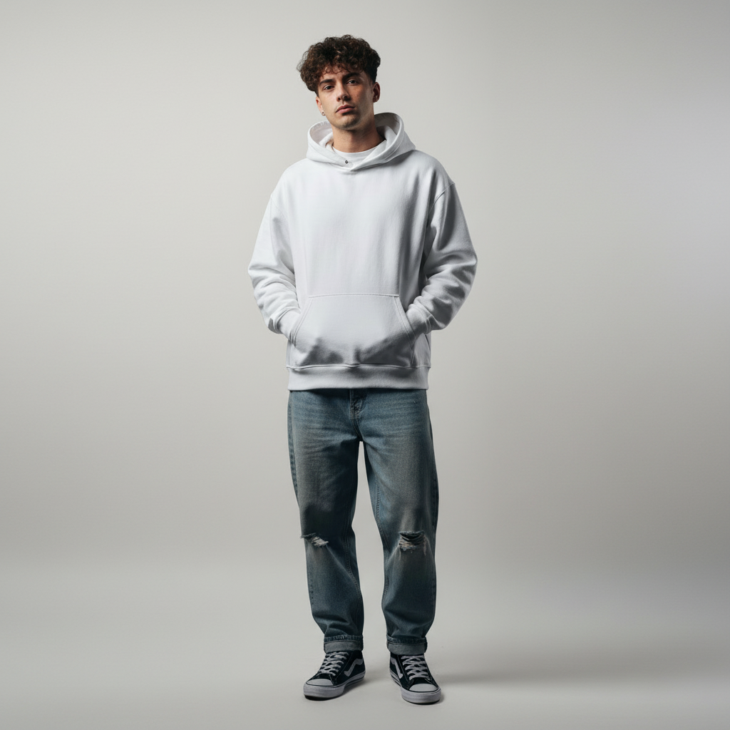 The Essential White Aesthetic Hoodie | Ultra-Heavy 350 GSM Cotton Fleece