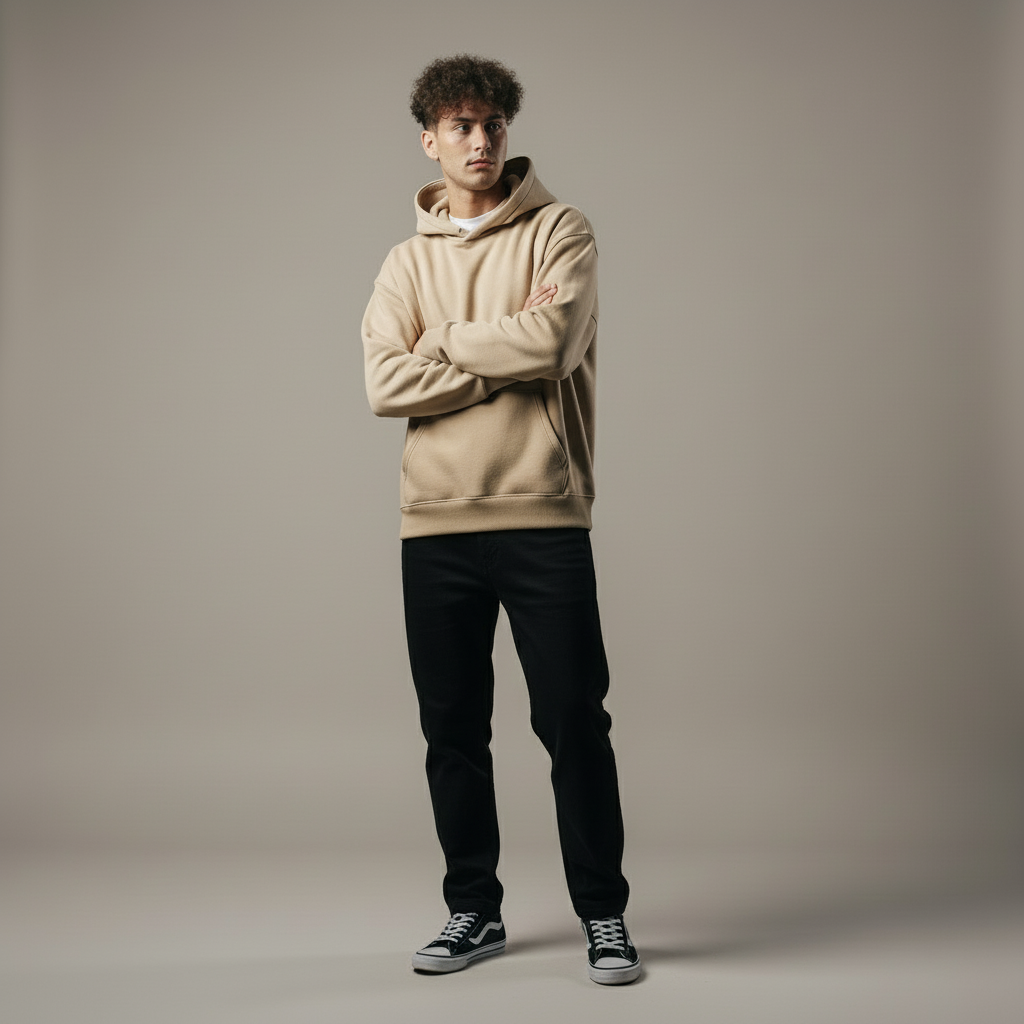 The Essential Beige Aesthetic Hoodie | Ultra-Heavy 350 GSM Cotton Fleece