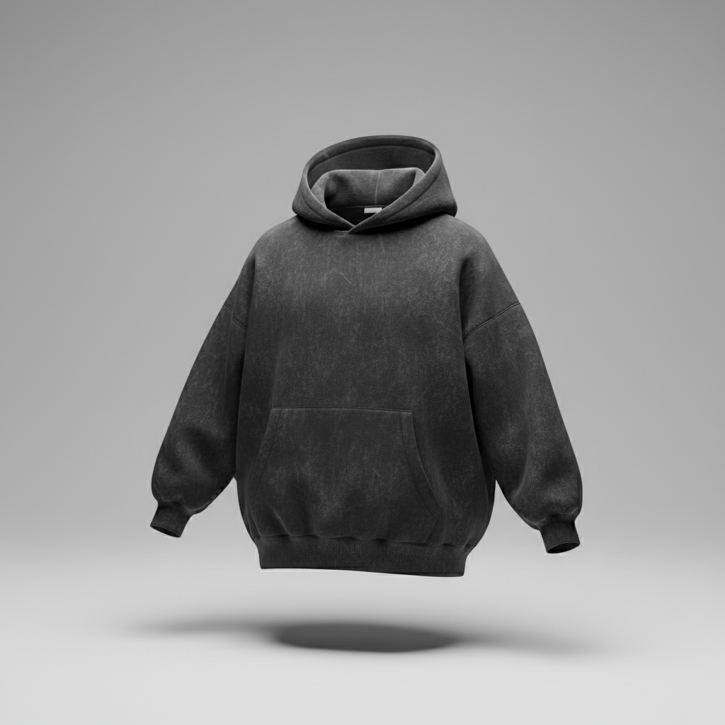 Oversized Stone Wash Heavyweight Hoodie | Vintage Streetwear Fit (No Drawstrings)