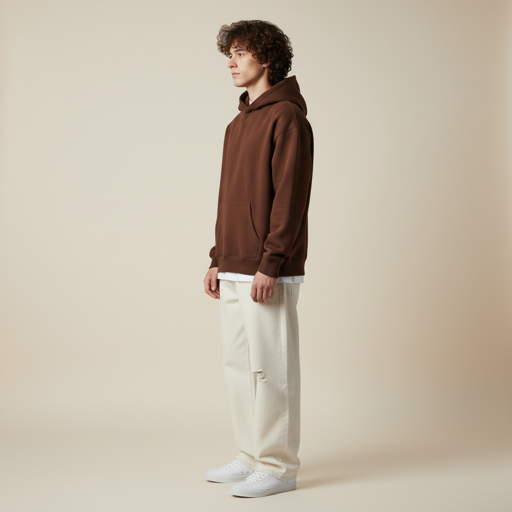Premium Oversized Cocoa Brown Hoodie for Men & Women | Ultra-Soft Fabric, Relaxed Fit, Minimalist Streetwear Essential”