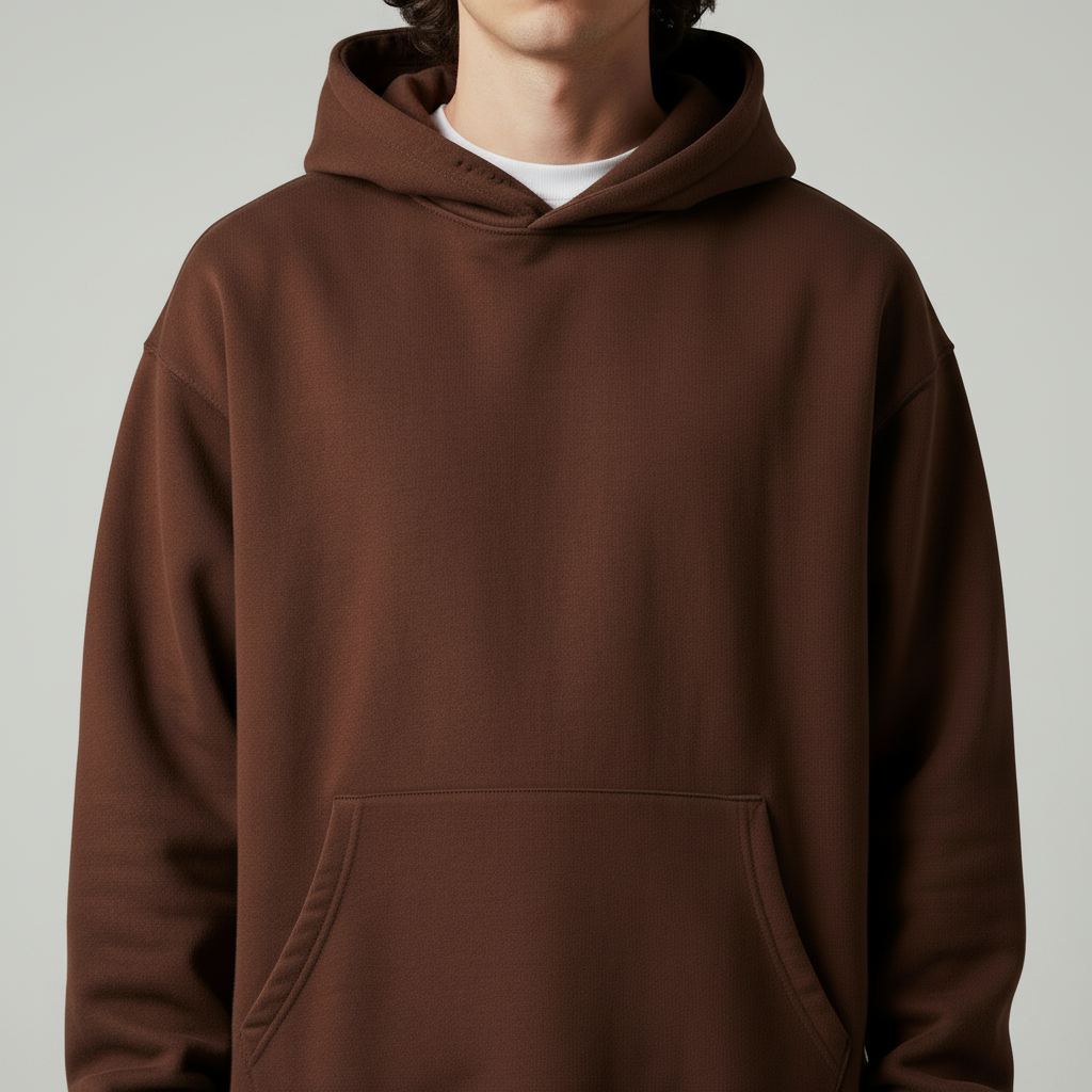 Premium Oversized Cocoa Brown Hoodie for Men & Women | Ultra-Soft Fabric, Relaxed Fit, Minimalist Streetwear Essential”