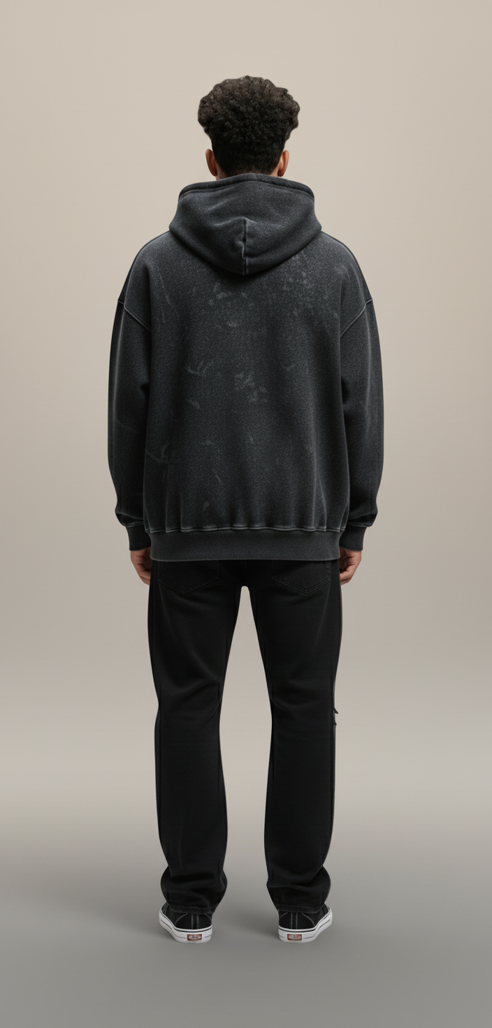 Oversized Stone Wash Heavyweight Hoodie | Vintage Streetwear Fit (No Drawstrings)