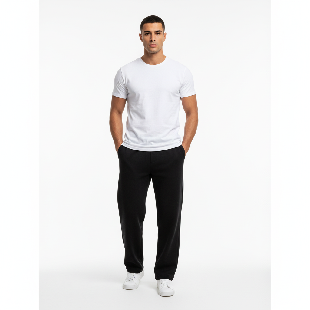 Signature Heavyweight Black Sweatpants | Premium Gauge Fabric