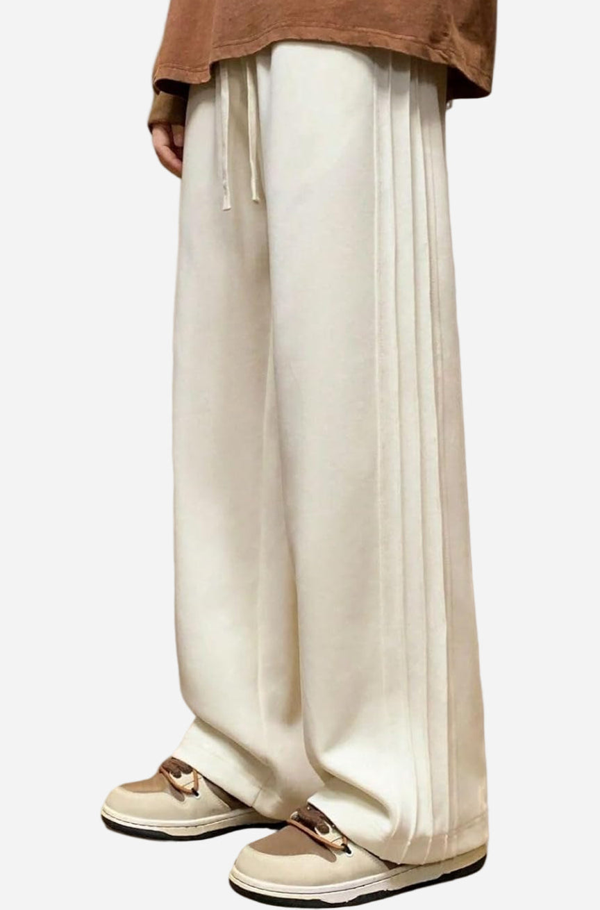Men’s Off-White Loose Fit Korean Style Track Pants – Streetwear Essential