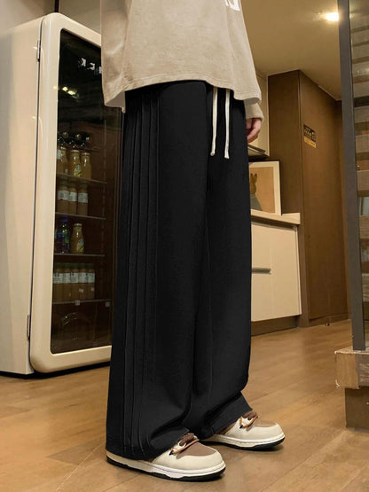 Men’s Off-White Loose Fit Korean Style Track Pants – Streetwear Essential