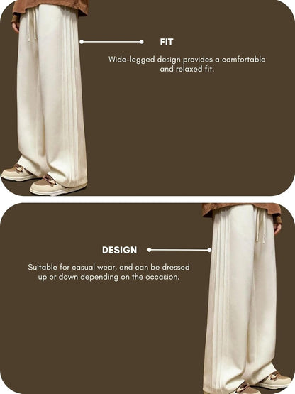 Men’s Off-White Loose Fit Korean Style Track Pants – Streetwear Essential