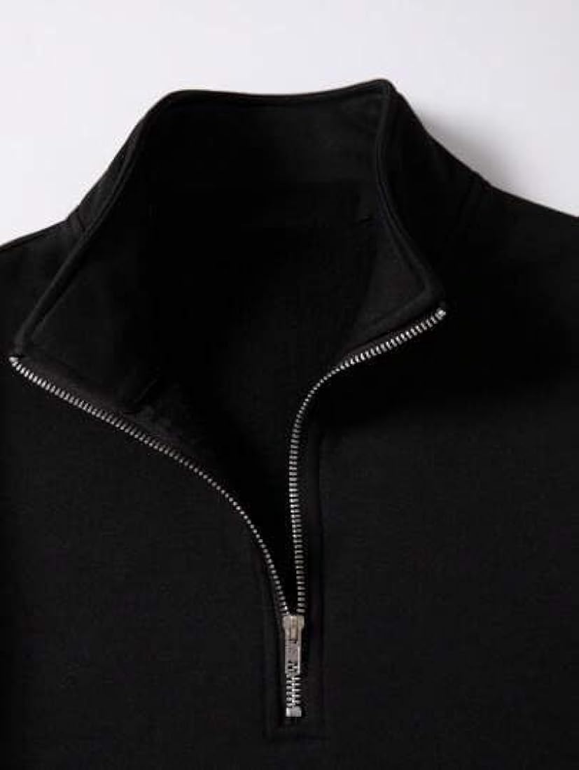 Classic Black Half-Zip Ribbed Sweater for Men | Winter Knit Pullover